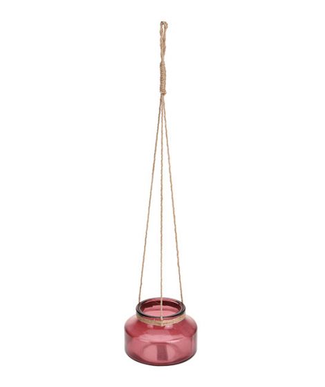 Vas de sticla, cu agatatoare, dimensiune 13x8.5 cm